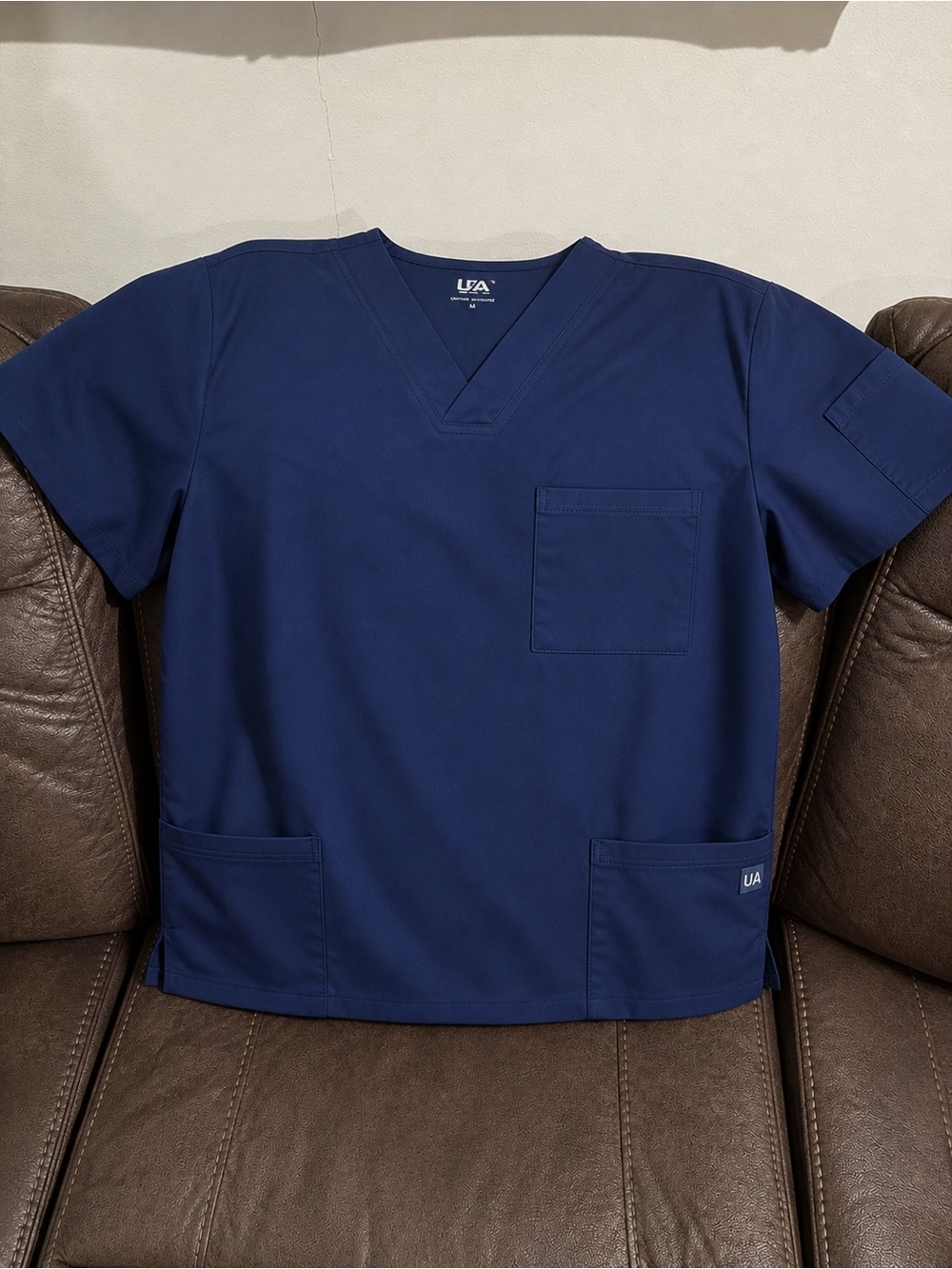 Uniform Advantage Navy V-Neck Short Sleeve Scrub Top- LARGE
